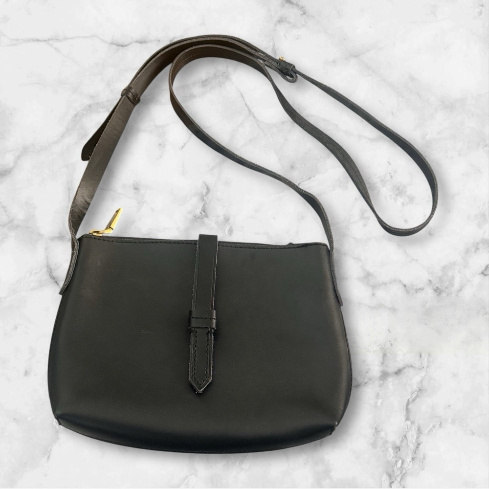 J.‎ Crew Parker Crossbody Shoulder Bag Black Leather Purse Classic